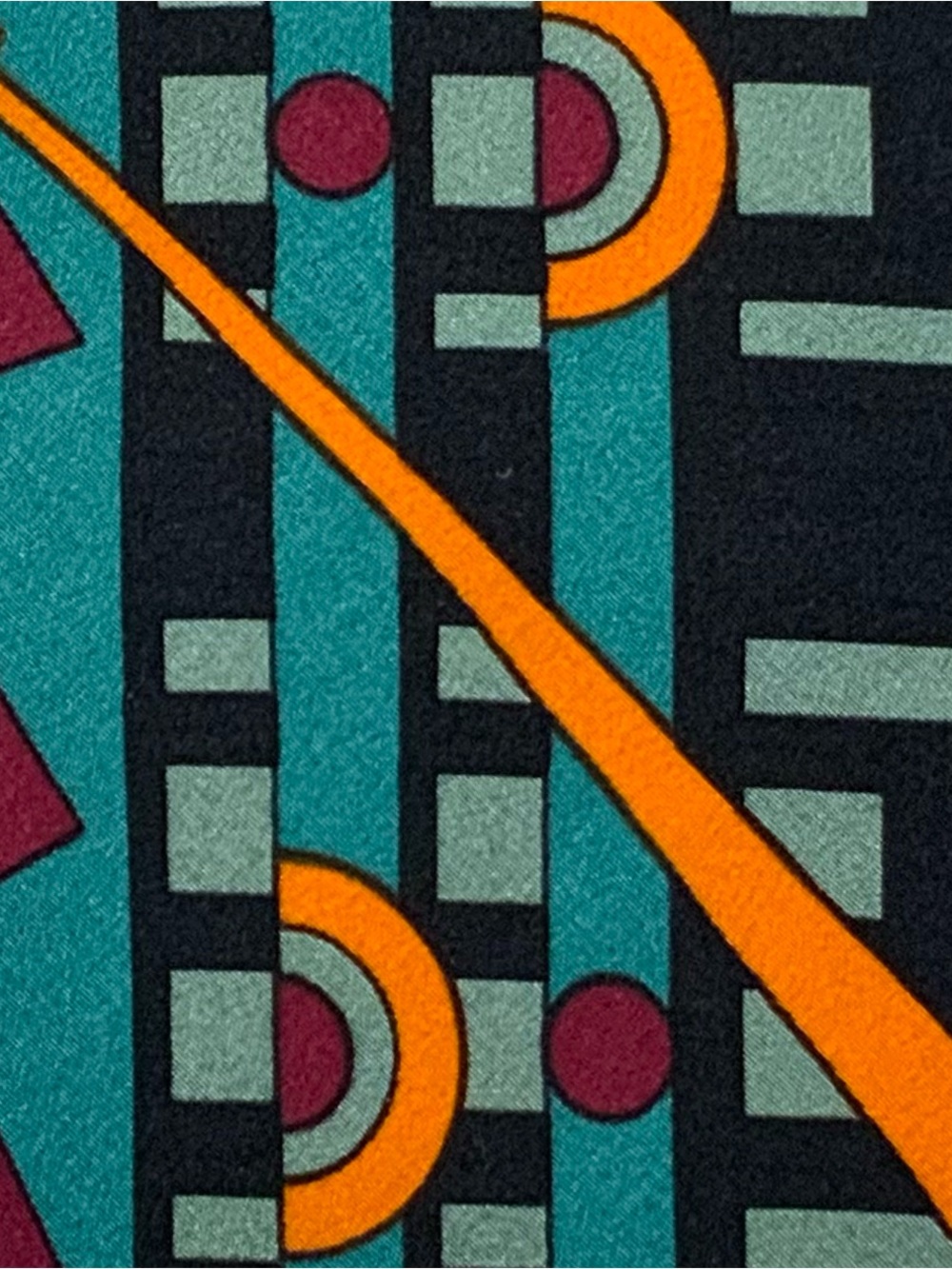 Arquitectonica Teal Geometric Silk Necktie Architect Design Wide Tie - Picture 4 of 8
